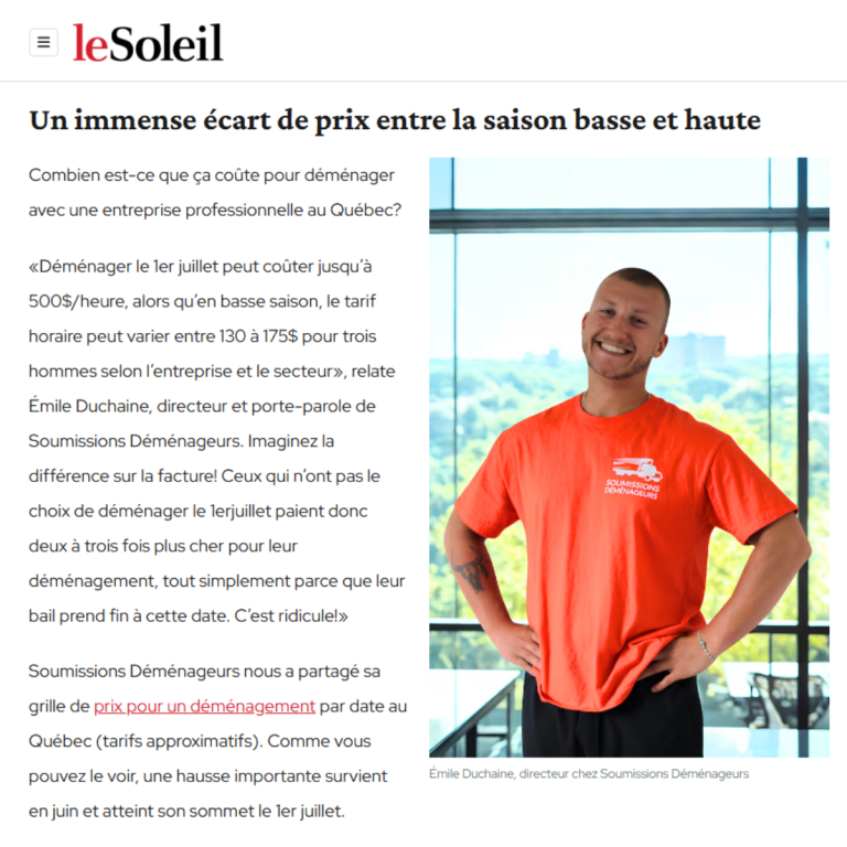 Soumissions Demenageurs Media Le Soleil
